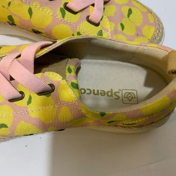 Spenco Orthotic Lemon Printed Malibu Lace Bokeh Platform Slip On Sneakers 9.5 B - Picture 7 of 13